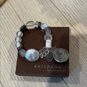 Silpada Silver and Clear Beaded Bracelet